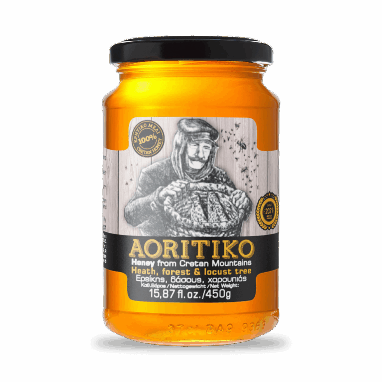 AORITIKO - 100% Κρητικό μέλι, Ερείκης, δάσους, χαρουπιάς - 450gr