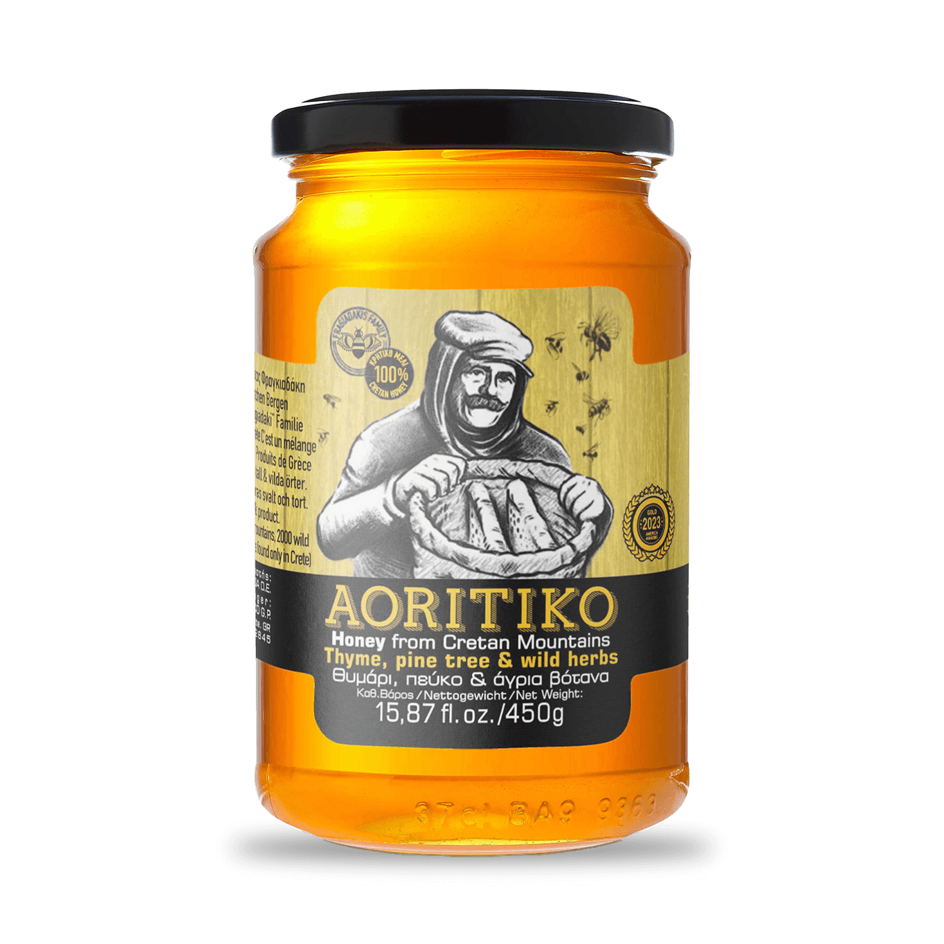 AORITIKO - 100% Κρητικό μέλι, Θυμάρι, Πεύκο & άγρια βότανα - 450gr